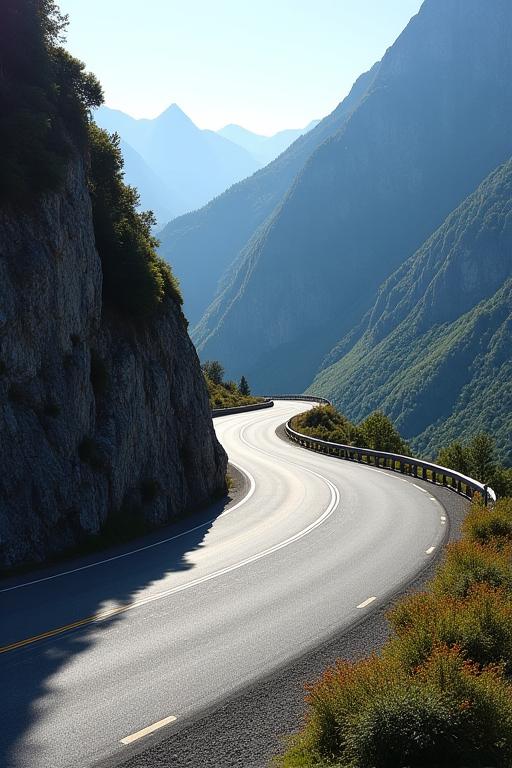 Eine enge Haarnadelkurve auf einer Alpenpassstraße
