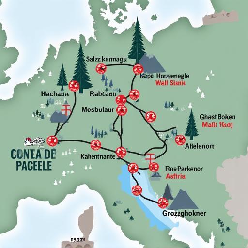 Karte für eine 10-Tages-Rundfahrt durch Österreich